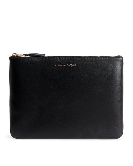 Comme des Garçons Black Large Leather Zipped Pouch for men