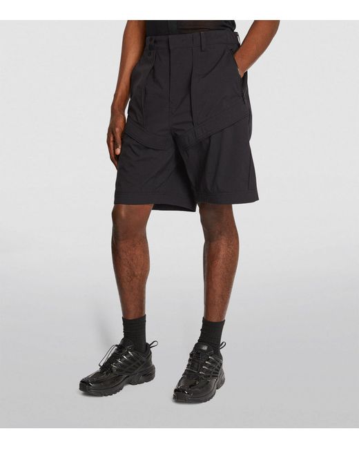 Juun.J Black High-waisted Shorts for men