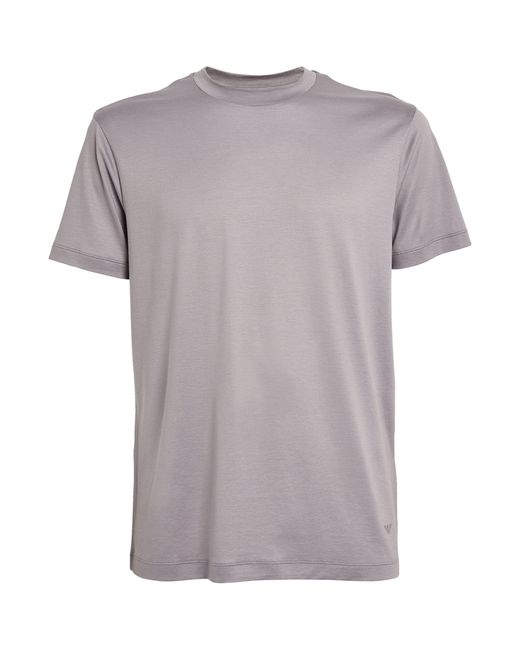 Emporio Armani Gray Cotton Eagle T-shirt for men