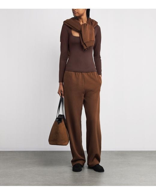 Skims Brown Smooth Layers Square-Neck Top