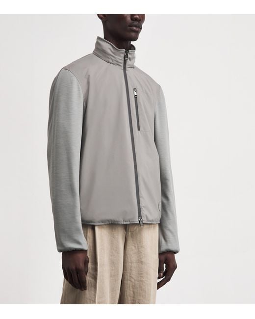 Brioni Gray High-Neck Jacket for men