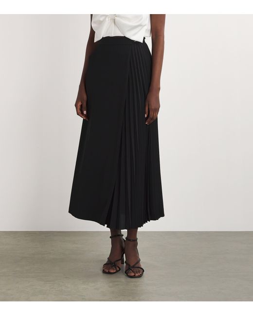 Sandro Black Pleated Maxi Skirt