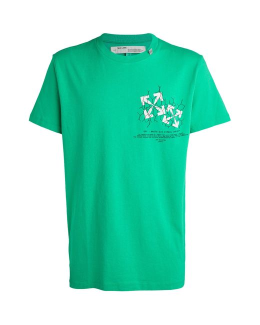 Off-White c/o Virgil Abloh Green Fence Motif T-shirt for men