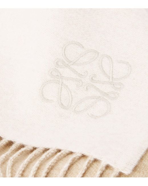 Loewe White Bicolour Anagram Scarf