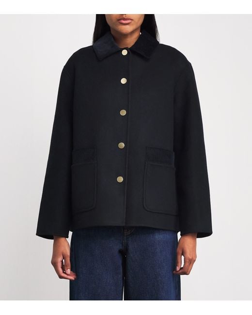 Claudie Pierlot Blue Wool Tailored Coat