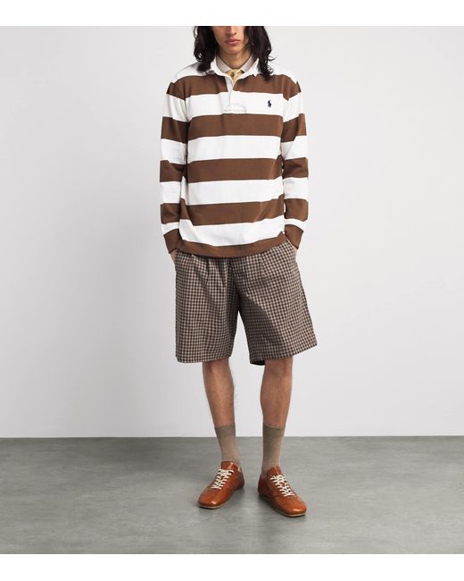 Polo Ralph Lauren Brown Cotton Stripe Rugby Shirt for men