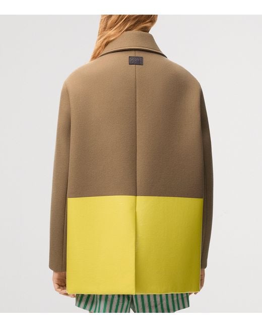 Loewe Yellow Wool-Blend Two-Tone Coat for men