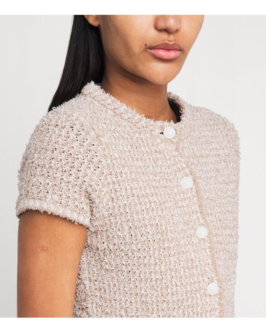 ME+EM White Organic Cotton-Blend Tweed Cardigan