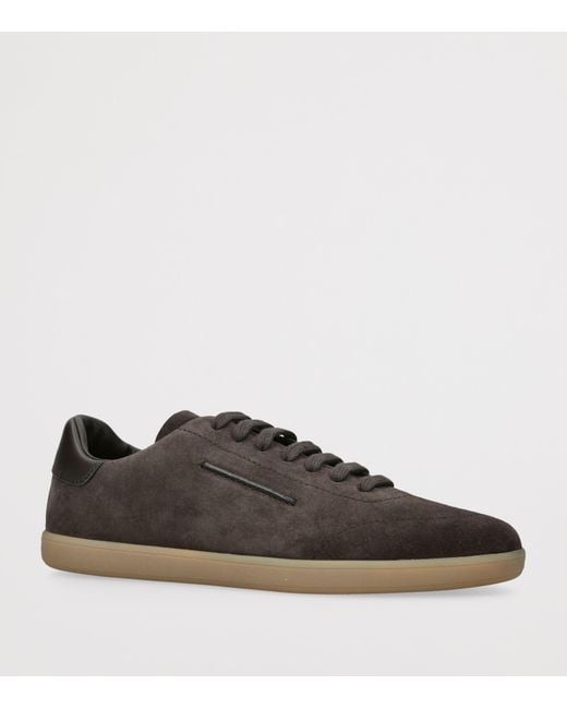 Zegna Brown Suede 232 Sneakers for men