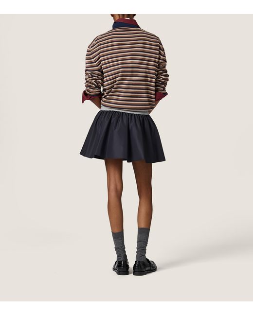 Miu Miu Blue Technical Layered Mini Skirt