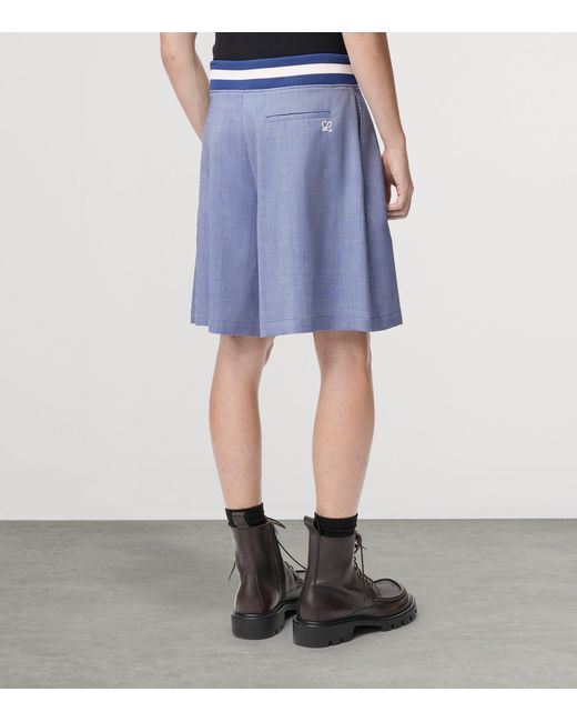 Loewe Blue Wool-Blend Shorts for men