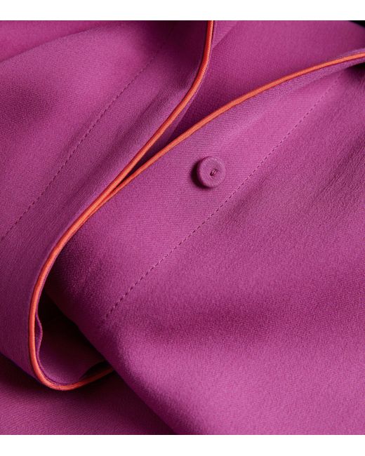 Max Mara Purple Silk Midi Shirt Dress