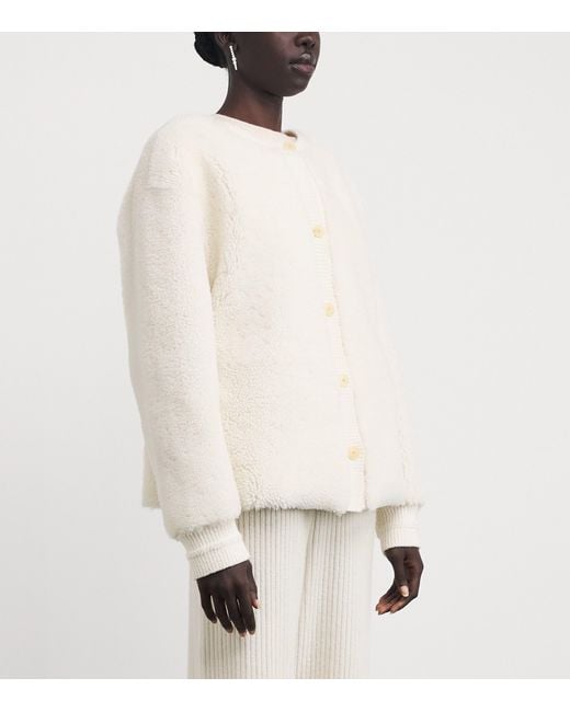 Lafayette 148 New York White Shearling-Suede Reversible Jacket