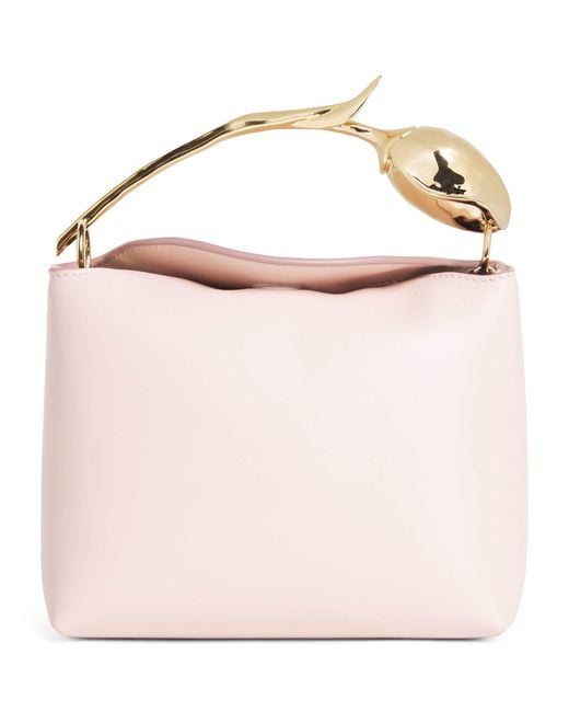 Erdem Pink Mini Leather Bloom Top-Handle Bag