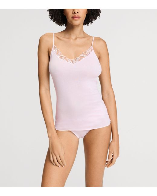 Hanro Pink Cotton Rosaria Tank Top