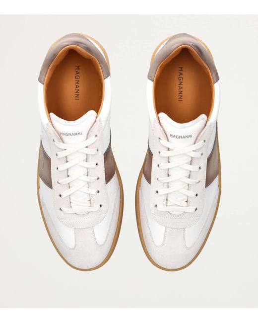 Magnanni Shoes White Leather Kaido Sneakers for men