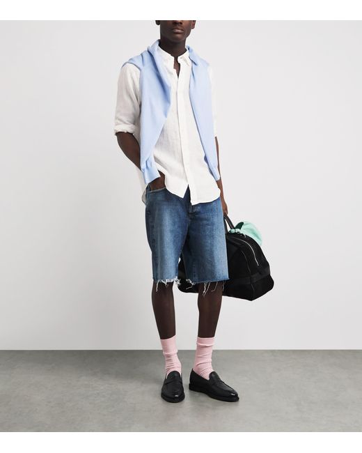 Polo Ralph Lauren White Linen Custom-Fit Shirt for men