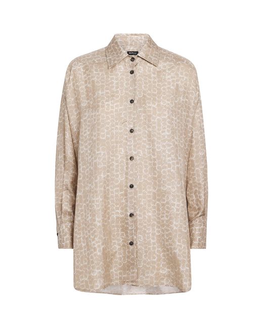 Kiton Natural Silk Printed Shirt
