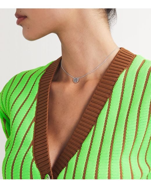 Tory Burch Natural Miller Pavé Pendant Necklace
