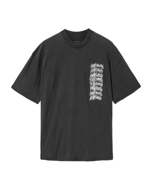 AllSaints Black Organic Cotton Repeat T-Shirt for men