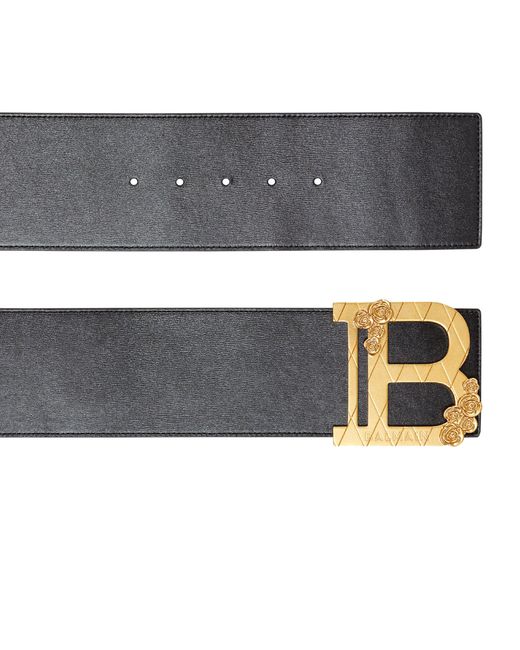 Balmain Black Calfskin Wide B-belt