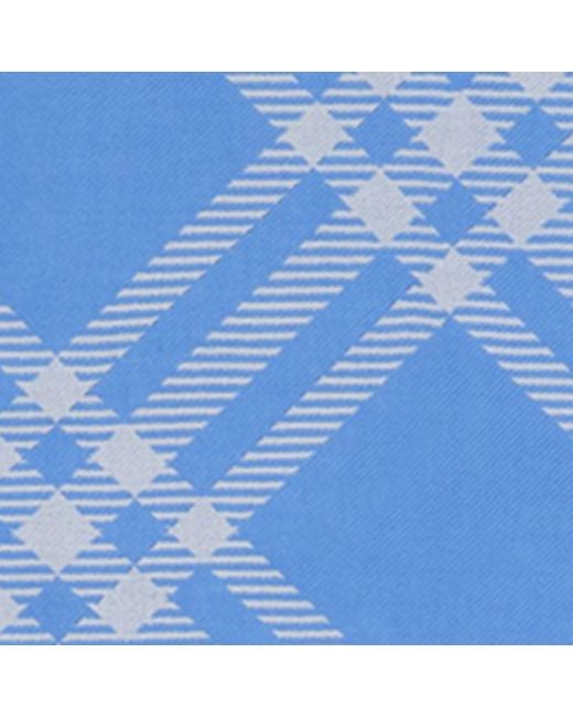 Burberry Blue Wool-Silk Check Scarf
