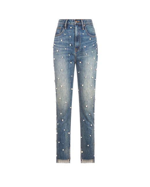 Juicy Couture Denim Pearl Girlfriend Jeans in Blue | Lyst
