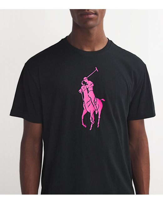 Polo Ralph Lauren Black Cotton Large Polo Pony T-Shirt for men