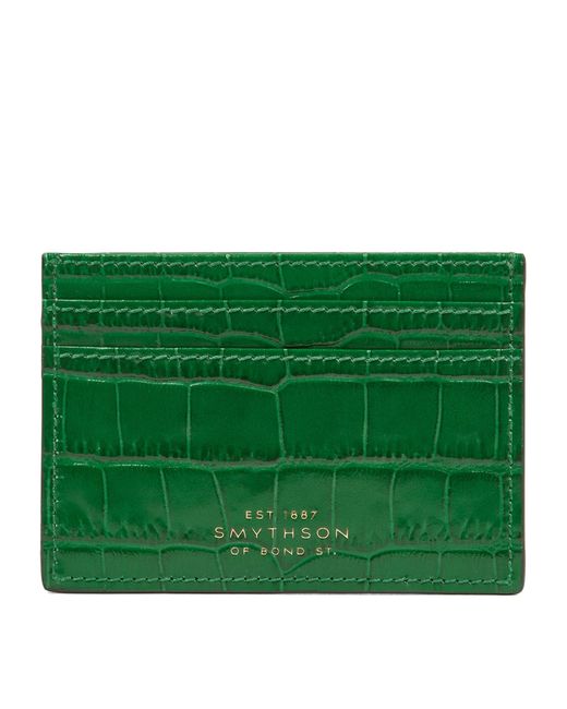 Smythson Green Mara Leather Card Holder