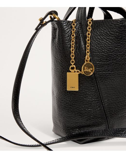 Chloé Black Small Calfskin Spin Tote Bag