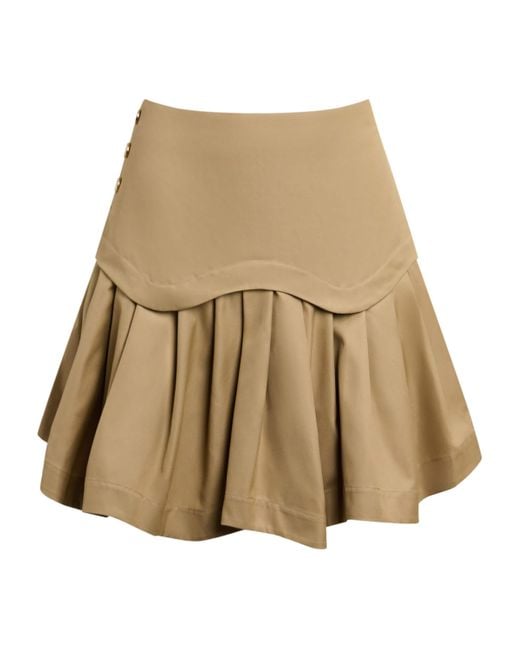 Sandro Natural Cotton Ruffled Mini Skirt