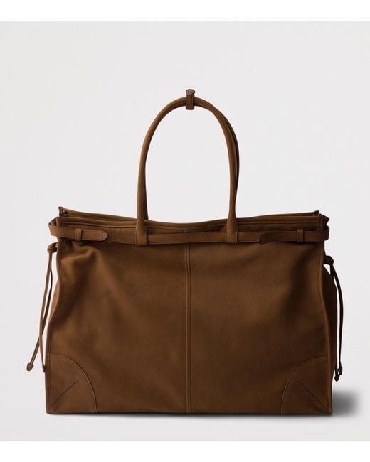 Prada Brown Large Leather Bonnie Top-Handle Bag for men