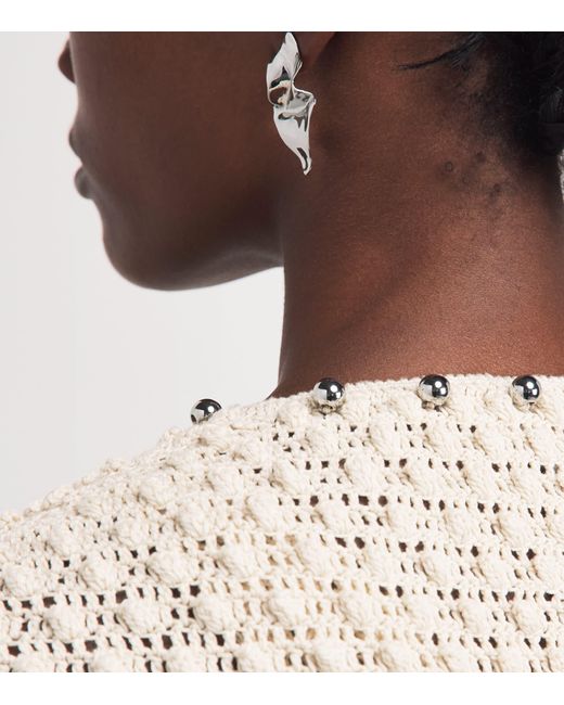 Rabanne Natural Cotton Crochet Tie-Detail Cardigan
