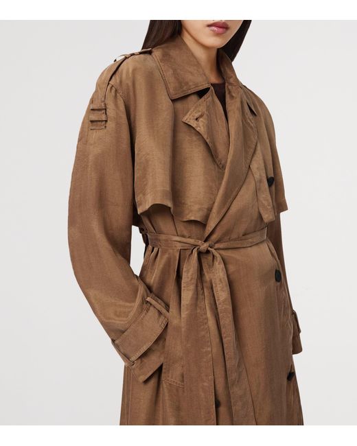 AllSaints Brown Linnie Trench Coat