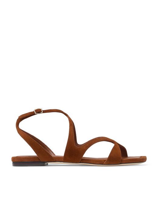 Jimmy Choo Brown Ayla Leather Sandals