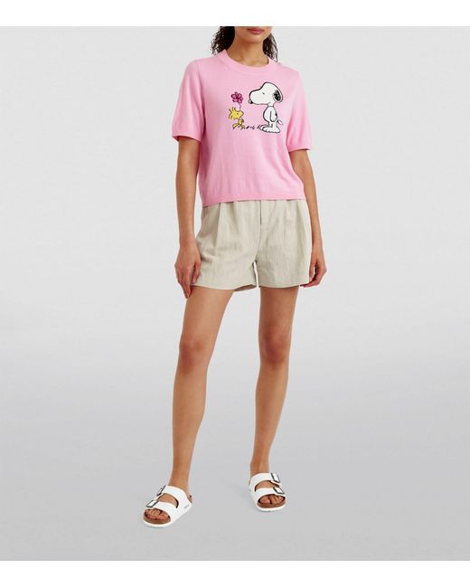 Chinti & Parker Pink X Peanuts Knitted Flower Power T-shirt