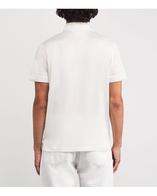Corneliani White Cotton Jersey Polo Shirt for men