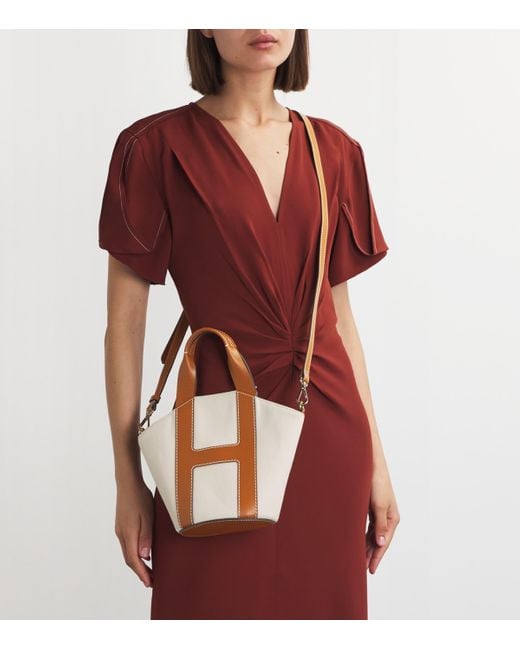 Harrods Brown Grab Canvas Tote Bag