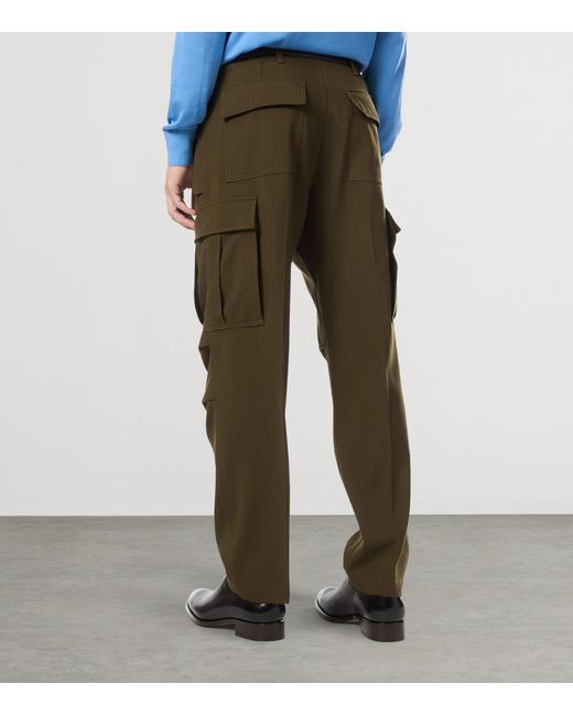 Tom Ford Green Virgin Wool-Blend Cargo Trousers for men