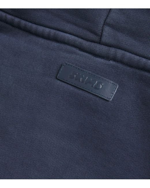 Skims Blue Cotton Fleece Relaxed Hoodie for men