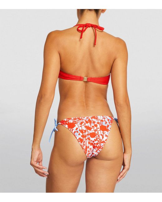 Heidi Klein Red Bandeau Bikini Top