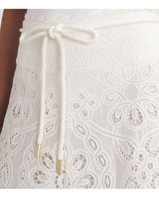 Zimmermann White Lace Scalloped Ottie Skirt