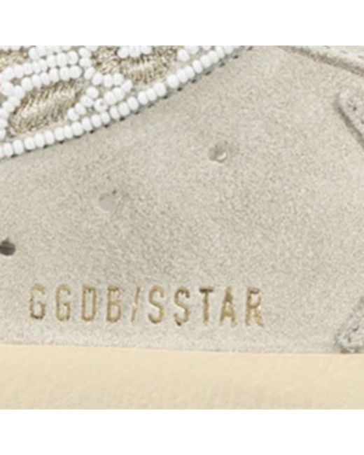 Golden Goose Deluxe Brand White Suede Embellished Super-Star Sneakers