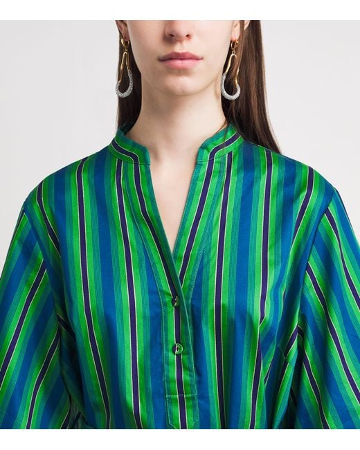 ALÉMAIS Green Organic Cotton Margo Mini Shirt Dress