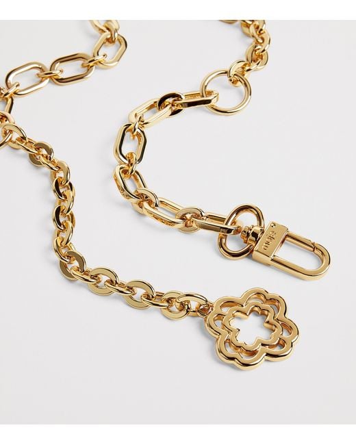 Maje Metallic Clover Logo Chain Belt