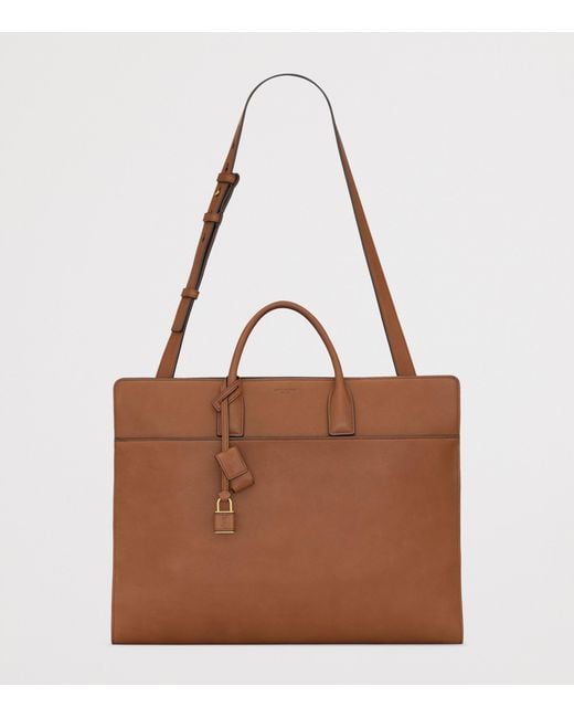 Saint Laurent Brown Leather Sac Du Jour Briefcase