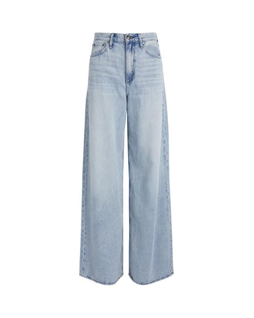 Rag & Bone Blue Sofie Wide-Leg Jeans