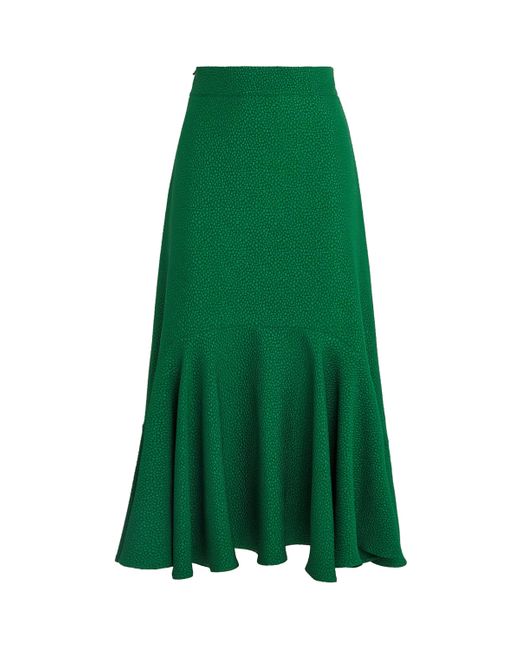 Edeline Lee Green Bubble Jacquard Hannah Midi Skirt