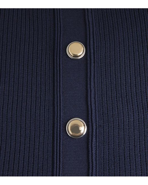 Sandro Blue Rib-Knit Mini Skirt