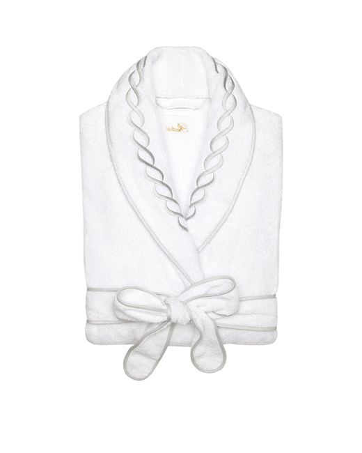 Pratesi White Cotton Treccia Bathrobe